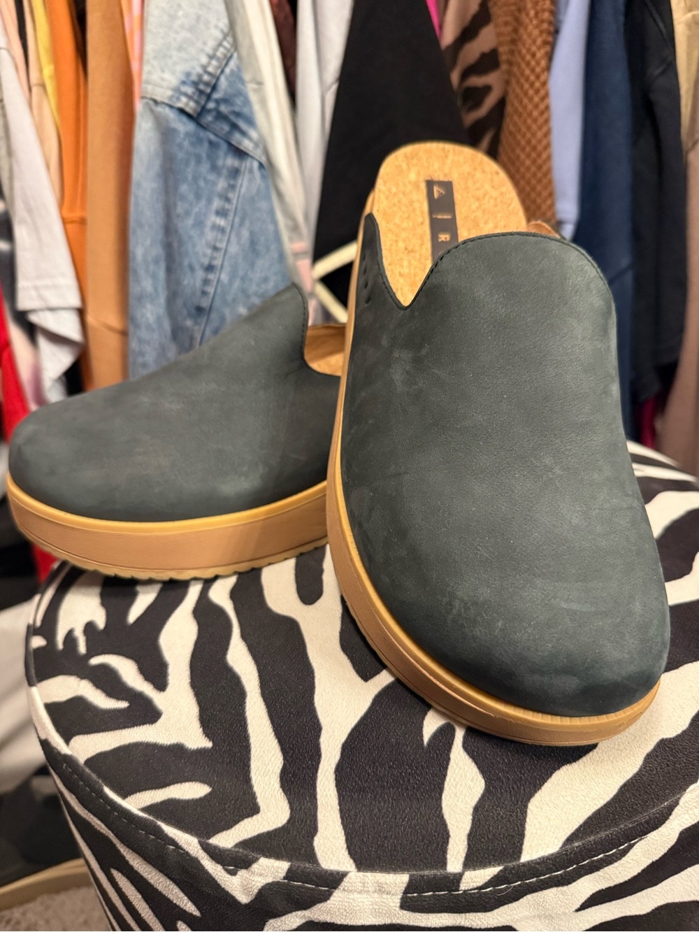 Reef Women's Dark Green Mule with Tan Platform